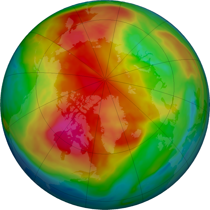 Arctic ozone map for 19 February 2023